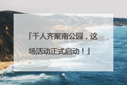 千人齐聚南公园，这场活动正式启动！