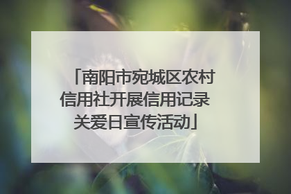 南阳市宛城区农村信用社开展信用记录关爱日宣传活动