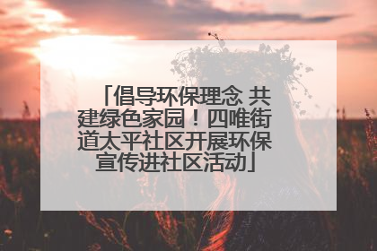 倡导环保理念 共建绿色家园！四唯街道太平社区开展环保宣传进社区活动