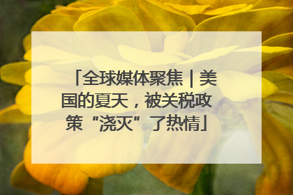全球媒体聚焦｜美国的夏天，被关税政策“浇灭”了热情