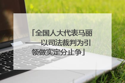 全国人大代表马丽——以司法裁判为引领做实定分止争