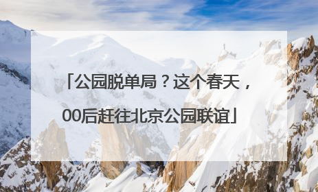 公园脱单局？这个春天，00后赶往北京公园联谊
