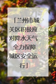兰州市城关区积极应对降水天气 全力保障城区安全运行