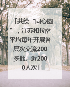 共绘“同心圆”，江苏和拉萨平均每年开展各层次交流200多批、近2000人次
