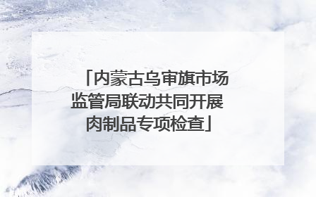 内蒙古乌审旗市场监管局联动共同开展肉制品专项检查
