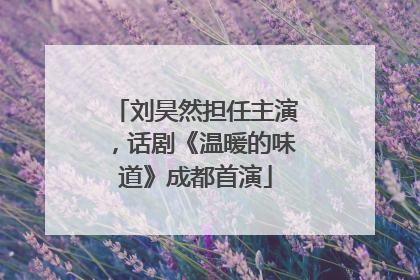 刘昊然担任主演，话剧《温暖的味道》成都首演