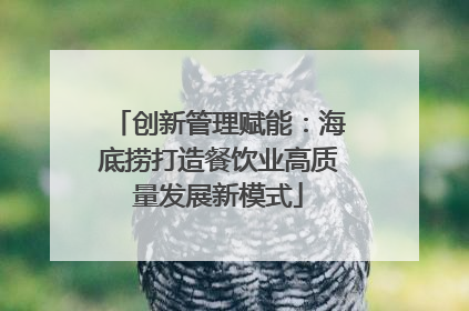 创新管理赋能：海底捞打造餐饮业高质量发展新模式
