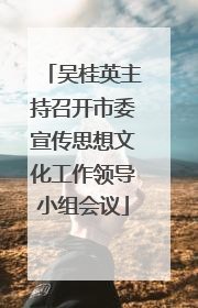 吴桂英主持召开市委宣传思想文化工作领导小组会议