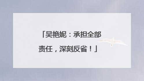 吴艳妮：承担全部责任，深刻反省！
