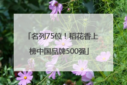 名列75位！稻花香上榜中国品牌500强