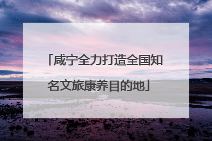 咸宁全力打造全国知名文旅康养目的地