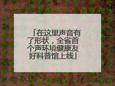 在这里声音有了形状，全省首个声环境健康友好科普馆上线