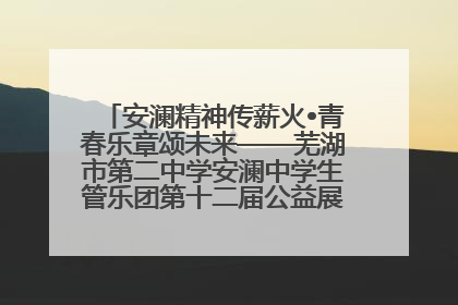 安澜精神传薪火•青春乐章颂未来——芜湖市第二中学安澜中学生管乐团第十二届公益展演圆满举行