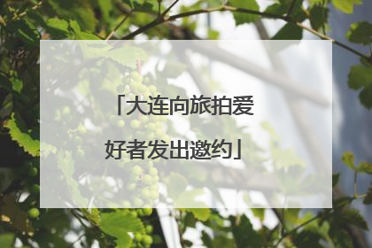 大连向旅拍爱好者发出邀约