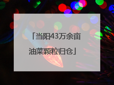 当阳43万余亩油菜颗粒归仓