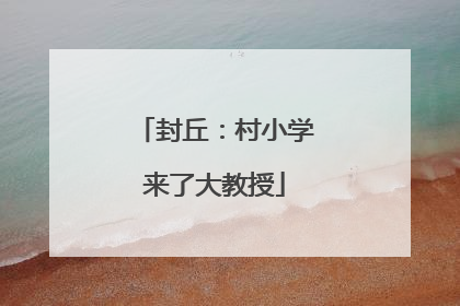 封丘：村小学来了大教授