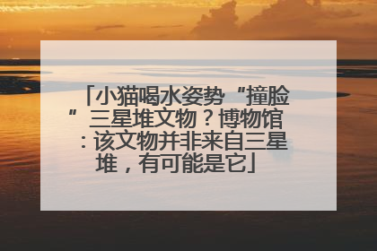 小猫喝水姿势“撞脸”三星堆文物？博物馆：该文物并非来自三星堆，有可能是它