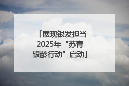 展现银发担当 2025年“苏青银龄行动”启动