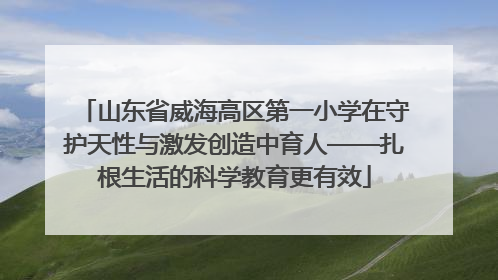 山东省威海高区第一小学在守护天性与激发创造中育人——扎根生活的科学教育更有效