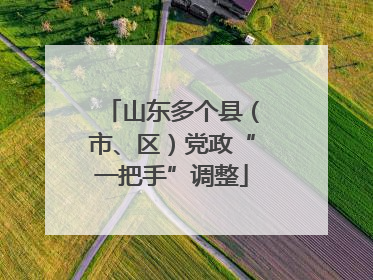 山东多个县（市、区）党政“一把手”调整