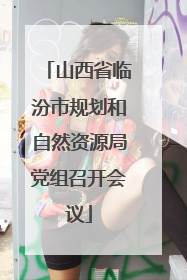 山西省临汾市规划和自然资源局党组召开会议