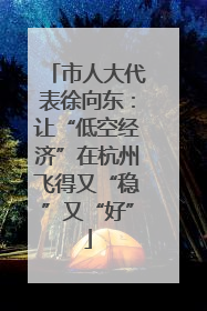 市人大代表徐向东：让“低空经济”在杭州飞得又“稳”又“好”
