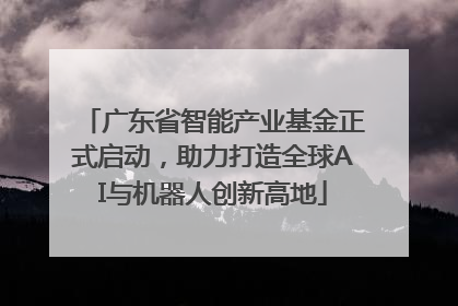 广东省智能产业基金正式启动，助力打造全球AI与机器人创新高地