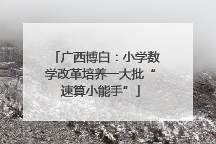 广西博白：小学数学改革培养一大批“速算小能手”