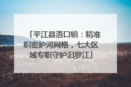 平江县浯口镇：精准织密护河网格，七大区域专职守护汨罗江
