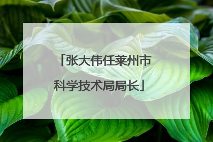 张大伟任莱州市科学技术局局长