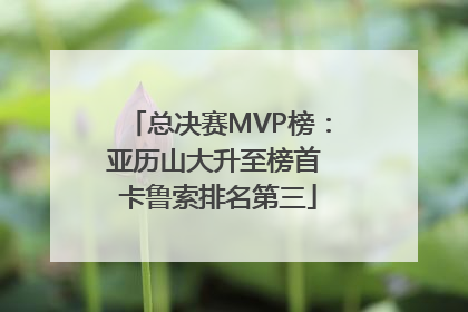 总决赛MVP榜：亚历山大升至榜首 卡鲁索排名第三
