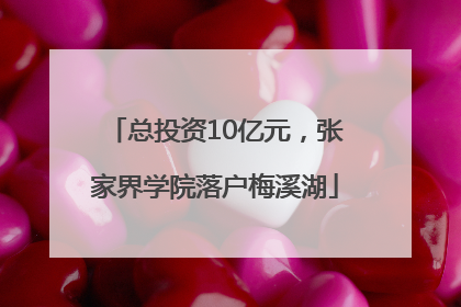 总投资10亿元，张家界学院落户梅溪湖