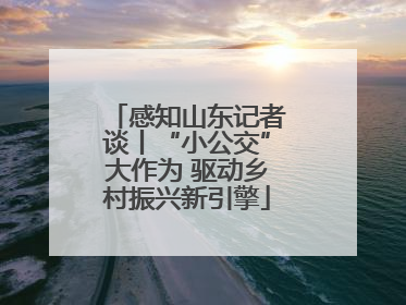 感知山东记者谈丨“小公交”大作为 驱动乡村振兴新引擎