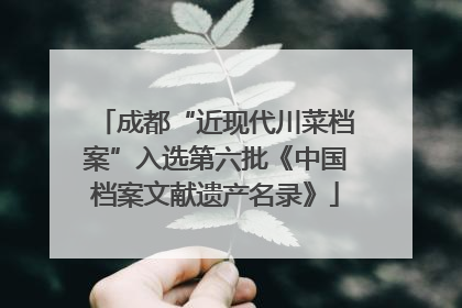 成都“近现代川菜档案”入选第六批《中国档案文献遗产名录》