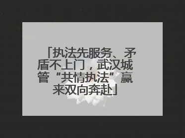执法先服务、矛盾不上门，武汉城管“共情执法”赢来双向奔赴