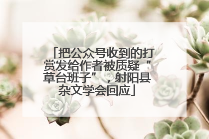 把公众号收到的打赏发给作者被质疑“草台班子”，射阳县杂文学会回应