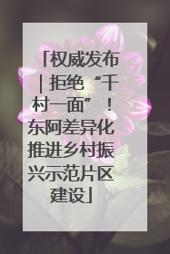 权威发布｜拒绝“千村一面”！东阿差异化推进乡村振兴示范片区建设
