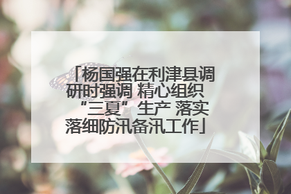 杨国强在利津县调研时强调 精心组织“三夏”生产 落实落细防汛备汛工作