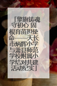 擎旗铸魂守初心 固根育苗担使命——天长市炳辉小学与萧县师范学校附属小学结对共建活动纪实