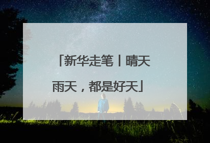 新华走笔丨晴天雨天，都是好天