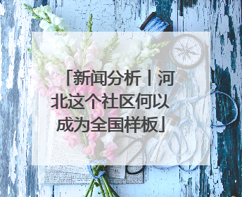 新闻分析丨河北这个社区何以成为全国样板