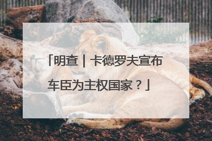 明查｜卡德罗夫宣布车臣为主权国家？