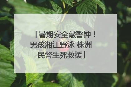 暑期安全敲警钟！男孩湘江野泳 株洲民警生死救援