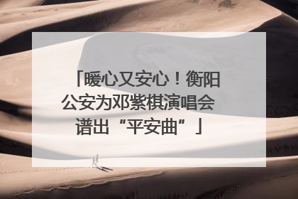 暖心又安心！衡阳公安为邓紫棋演唱会谱出“平安曲”