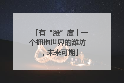 有“潍”度丨一个拥抱世界的潍坊，未来可期
