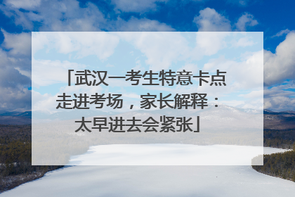 武汉一考生特意卡点走进考场，家长解释：太早进去会紧张