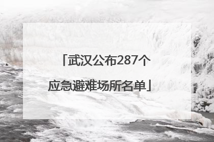 武汉公布287个应急避难场所名单
