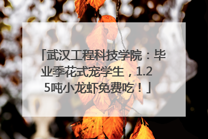武汉工程科技学院：毕业季花式宠学生，1.25吨小龙虾免费吃！