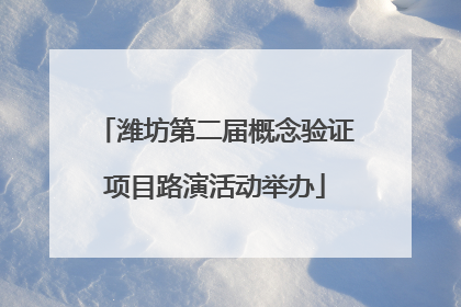 潍坊第二届概念验证项目路演活动举办