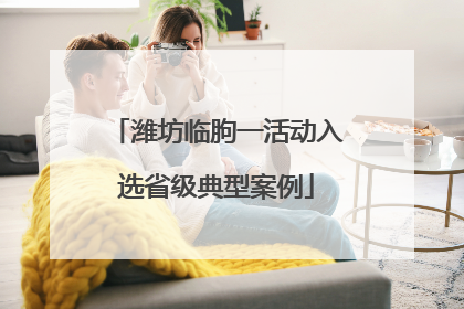潍坊临朐一活动入选省级典型案例
